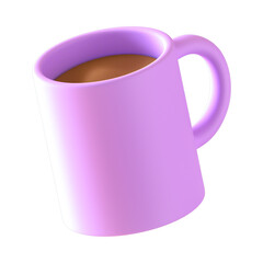 3d floating element coffee mug icon 