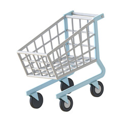 3d floating element shopping cart icon 