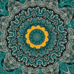 Abstract hand drawn seamless mandala pattern. Decorative stylized floral geometric background. Tribal ethnic ornate decoration. Arabic, indian, turkish ornament