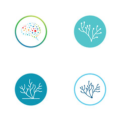 nerve cell logo or neuron logo with vector template