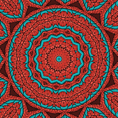 Tribal indian ethnic seamless design. Festive colorful mandala pattern
