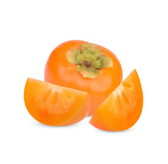 Persimmon fruit isolated on transparent background (.PNG)
