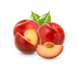Fresh Red plum isolated on transparent background (.PNG)