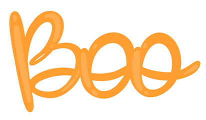 Boo Text calligraphy Hand Drawn