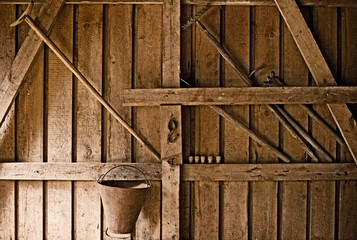 wall of a wooden shed