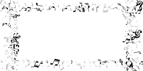 Music notes flying vector illustration. Melody