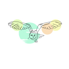 Fototapeta premium Vector illustration of an owl in line art style