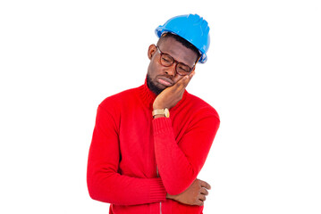 young sad engineer man.