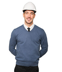 Happy young man with a gesture of satisfaction