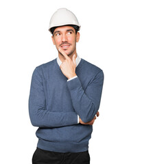 Young architect making a gesture of doubt