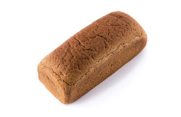 brown rye bread isolated on white background
