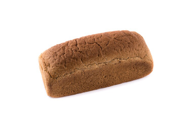 brown rye bread isolated on white background