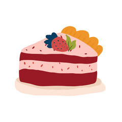 Sweet cake of strawberry cake. homemade baking. 