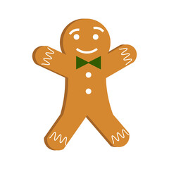 Gingerbread cookies for Christmas. Vector illustration isolated on white background. For children, gifts, packaging, shops.