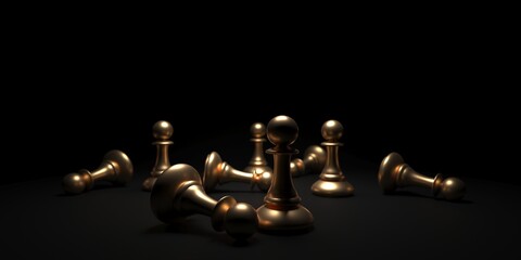Different chess pieces pawns. Concept business background