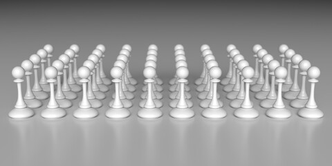 Different chess pieces pawns. Concept business background