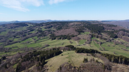 Fototapeta na wymiar Naturschutzgebiet Schwarze Berge im Süden der bayrischen Rhön