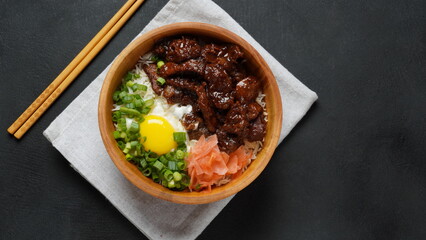 Gyudon : japanese food with beef and rice
