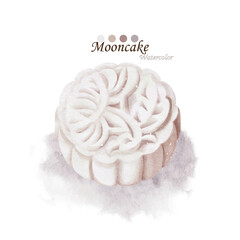 Mooncake watercolor illustration vector design