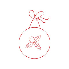 Christmas ball with a pattern. Festive decor elements vector Illustrations on a white background.