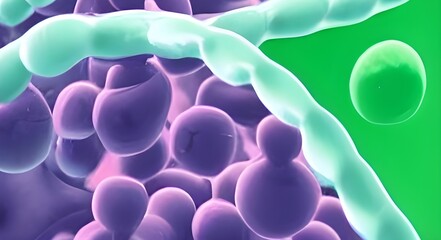 Coronavirus 2019-nCov novel coronavirus concept. Microscopic view of virus cells close up. Dangerous ncov corona virus, SARS pandemic risk. 