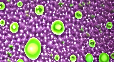3D render bacteria virus, 3d render microbe. Bacteria virus or germs microorganism cells under microscope.
