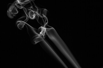 Smoke steam set on black color background