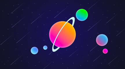 Obraz na płótnie Canvas Outer Space background. Galaxy space illustration. Galaxies and stars concept. Space and planets concept. Astrology and Astronomy concept. Planets in Space concept. Planets are revolving in space.