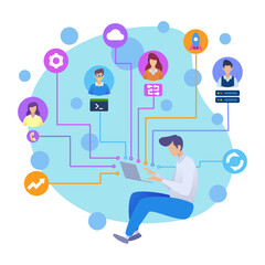 Online working from anywhere. Integrating customer inquiries and complaints with support team using omnichannel crm service.