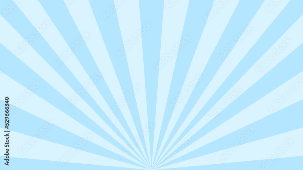 Poster blue background sun rays pattern abstract design.