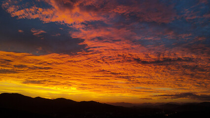 Fototapeta na wymiar Sunset in the mountains Brazil - Blumenau
