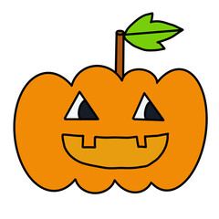 Cute Halloween pumpkin cartoon illustration 