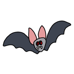 Cute Halloween bat cartoon illustration 