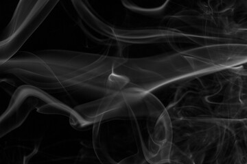 Smoke steam set on black color background