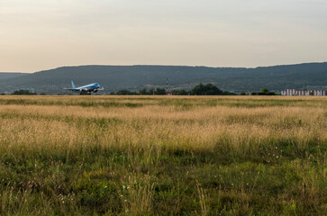 Arriving passengers at the airport through summer season.