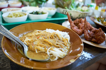 rice noodle with fish curry sauce