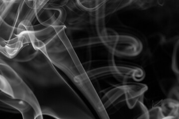 Smoke steam set on black color background