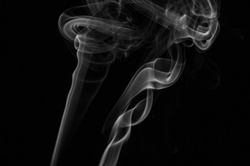 Smoke steam set on black color background