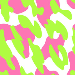 Animal skin seamless pattern in neon colors. Vector abstract background. Liquid shapes. Perfect for textile, fabric, wrapping paper. 90s, 00s aesthetic. 