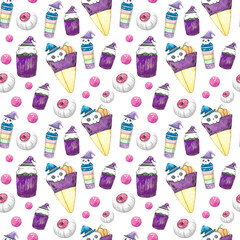 Halloween seamless pattern background.