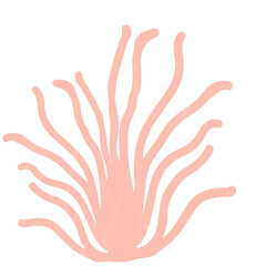 Corals crayon style pastel color
