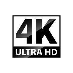 4K Ultra HD symbol, High definition 4K resolution mark, UHD