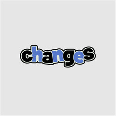 CHANGES icon logo with blue and black vector writing