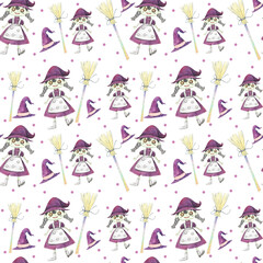 Halloween seamless pattern background.