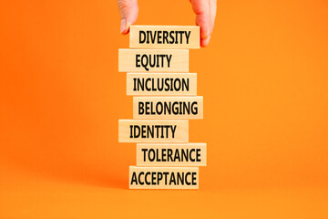 Diversity, inclusion symbol. Diversity belonging inclusion equity identity tolerance acceptance...
