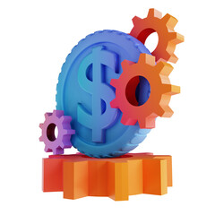 3D illustration colorful money management