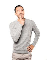 Amazed young man looking gesture