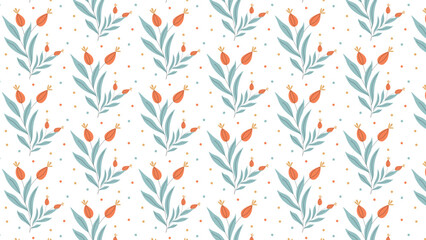 Seamless pattern with abstract plants