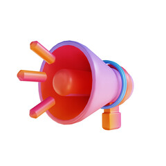 3D illustration colorful megaphone
