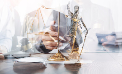 Lawsuit and justice concept, Lawyer working with partner at law